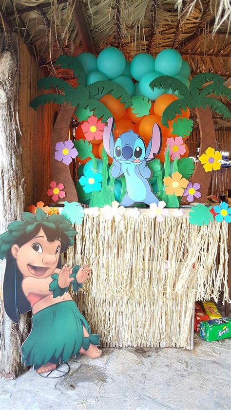 Lilo And Stich Cumpleaños De Luau Fiestas De Cumpleaños Hawaianas Feliz Cumpleaños Decoracion