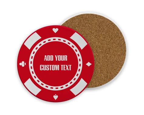 Personalized Poker Chip Coasters Gambling Night Decor | Etsy