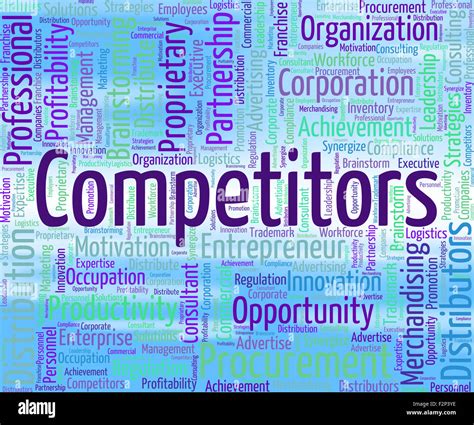 competitors word indicating competing opponents  rival stock photo