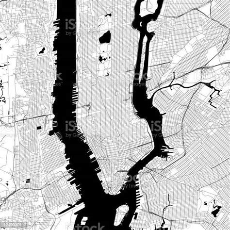 New York City Manhattan Vector Map Stock Illustration Download Image