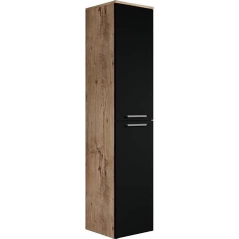 Armoire De Rangement De Venus Hauteur 160Cm Chene Chataignier Noir