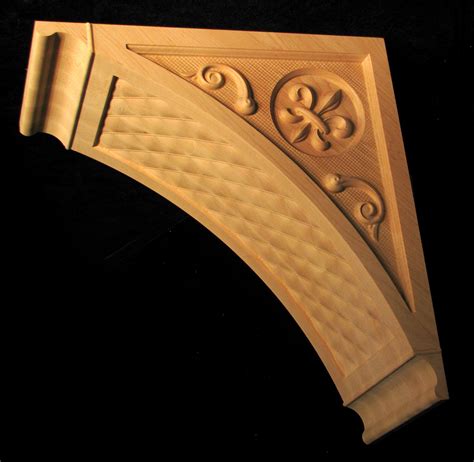 Wood Carved Fleur De Lis Custom Wooden Corbel Wooden Corbels