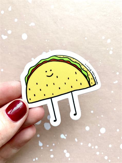 Taco Vinyl Sticker Etsy