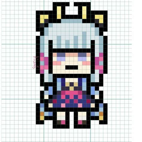 Genshin Impact Ayaka Chibi Cross Stitch Pattern Etsy Artofit