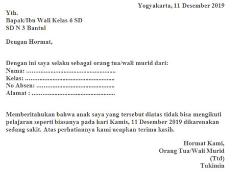 Detail Contoh Surat Keterangan Tidak Masuk Sekolah Koleksi Nomer 29