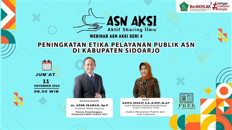 WEBINAR ASN AKSI SERI 4 Peningkatan Etika Pelayanan Publik ASN Di