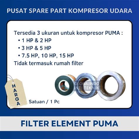 Jual Isi Filter Element Saringan Udara Air Filter Kompresor Angin Puma