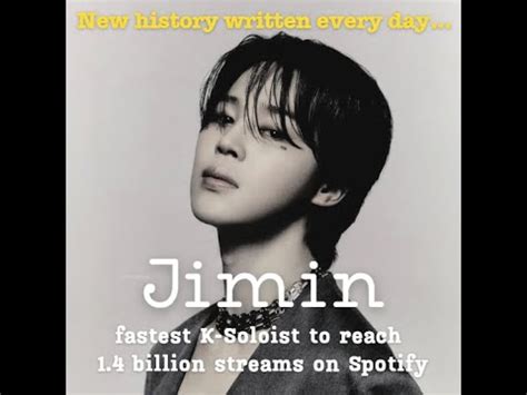 090723 Jimin Dose New Record Jimin Fastest K Soloist To Reach 1 4