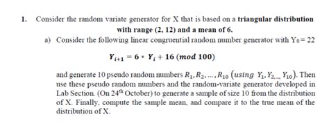 Solved Consider The Random Variate Generator For X That Chegg