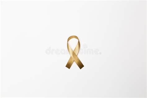 Gold Ribbon As Symbol of Childhood Cancer Awareness Isolated on Stock ...