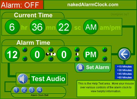 ブラウザを目覚まし時計にできるNaked Alarm Clock GIGAZINE