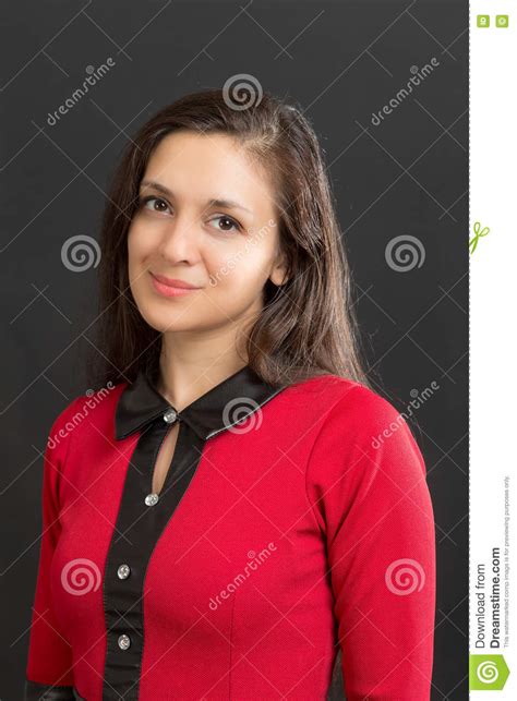 Girl In A Red Dress Stock Image Image Of Eyes Young 74220839