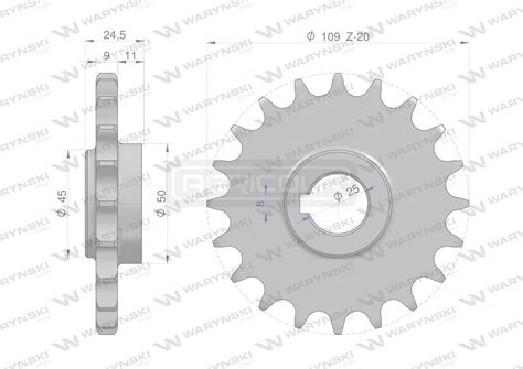 Koło łańcuchowe stalowe hartowane Z 20 5 8 fi 25 5040200152