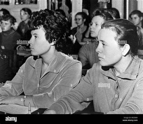 Tamara Titova the wife of Pilot Cosmonaut Gherman Titov studies at ...