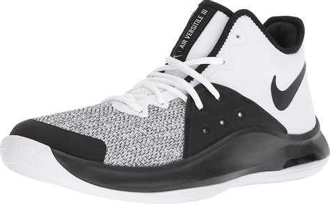 Nike Air Versatile III Basketball Shoes For Men Black White 45 EU