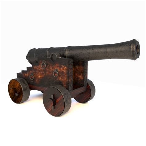 3d Model Vessel Cannon Pirate Cannon Vr Ar Low Poly Cgtrader