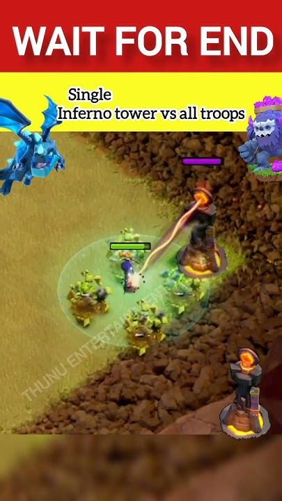 Level 1 Inferno Tower Vs All Troopscocby Thunu Entertainmentshorts Clashofclans Youtube