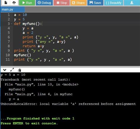 Predict The Output Of Following Code A 10y 5def Myfunc Ya A