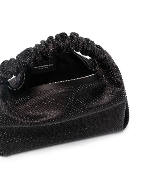 Alexander Wang Scrunchie Crystal Embellished Mini Bag Black Farfetch