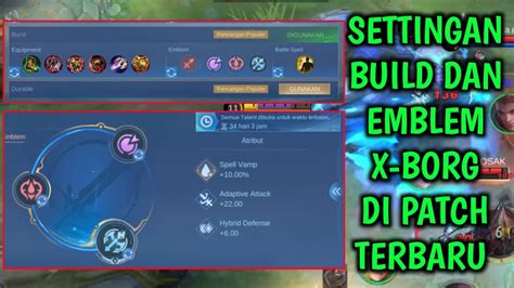 CARA SETTING EMBLEM DAN BUILD X BORG DI PATCH TERBARU YouTube