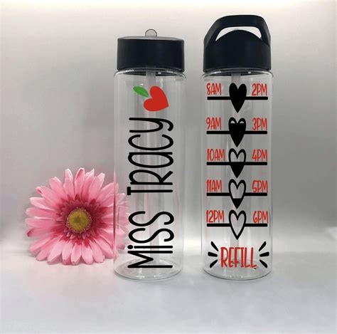 Custom Teacher T Teacher Water Bottle Personalized Teacher Etsy