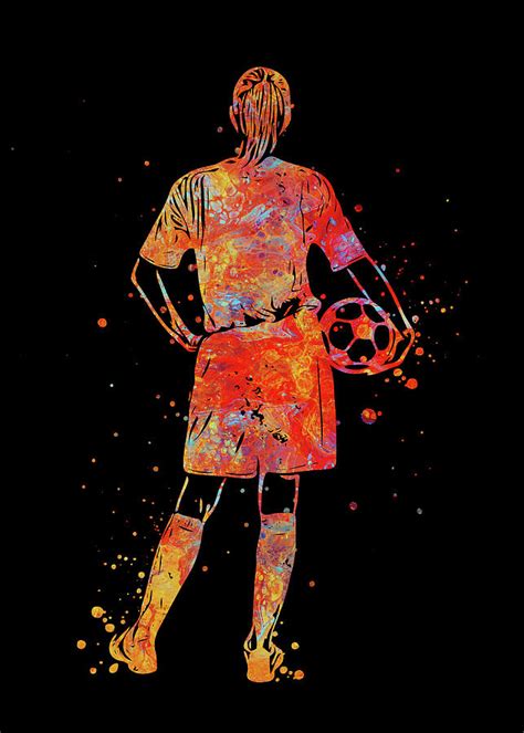 Watercolor Soccer Player Personelized Watercolor Print Female Football