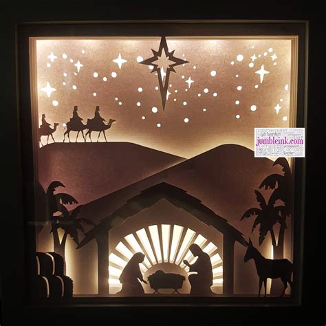 Nativity Shadow Box Svg