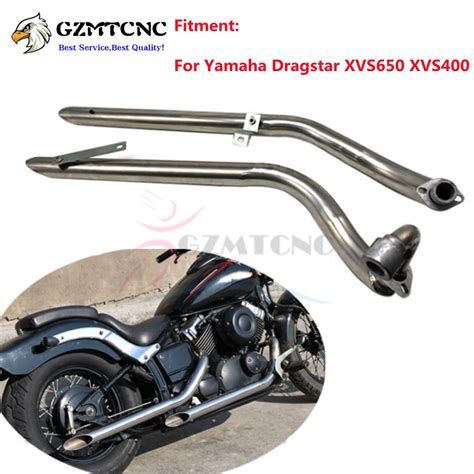 Motorcycle Exhaust Pipe Kit Silencer Mufflers For Yamaha Dragstar V Star 400 650 Xvs650 Xvs400