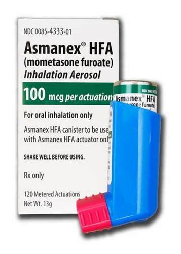 Asmanex Mometasone 1 Inhaler Of 120 Doses 220mcg Treatment Asthma US