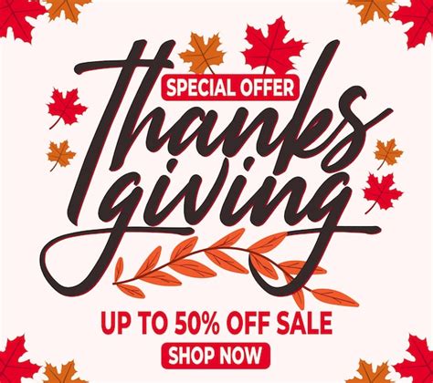 Premium Vector Thanksgiving Banner Thanksgiving Offer Poster