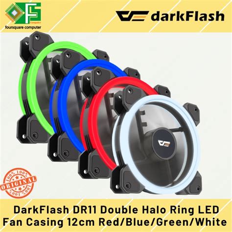 Jual Fan Casing Darkflash DR11 Double Halo Ring 12cm LED Putih Merah