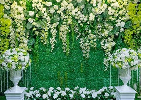 Amazon Lycgs X Ft Green Floral Leaves Backdrop Wedding Backdrop