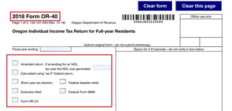 Oregon Form 40 Instructions Unemployment