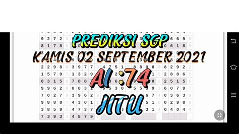 Prediksi Tarikan Paito SGP Hari Ini Kamis 02 September 2021 Ai