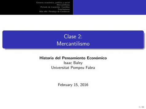 Pdf Clase Mercantilismo Entorno Econ Omico Pol Tico Y Social