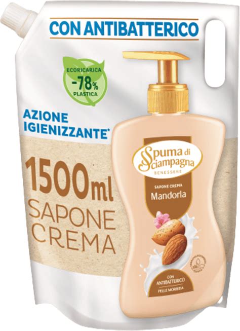 Spuma Di Sciampagna Sapone Crema Idratante Con Latte Di Mandorla E