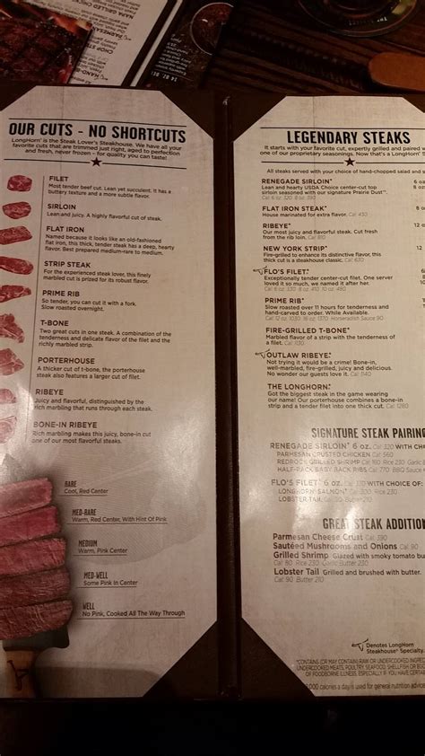 Menu At Longhorn Steakhouse Bismarck E Interstate Ave