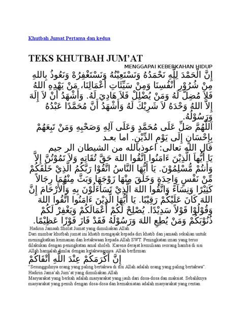 PDF Khutbah Jumat Pertama Dan Kedua Docx DOKUMEN TIPS