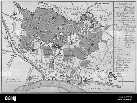 Cairo Plan Of Cairo 1882 Antique Map Stock Photo Alamy