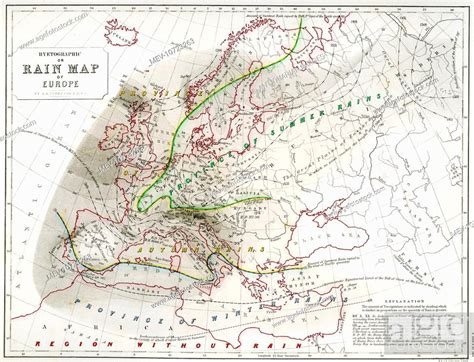 Rain Map Of Europe - Climate & Meteorology, Stock Photo, Picture And ...