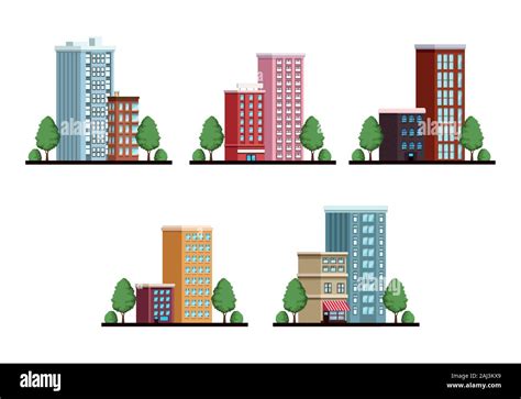 Bundle Of Buildings Cityscape Urban Scenes Stock Vector Image Art Alamy