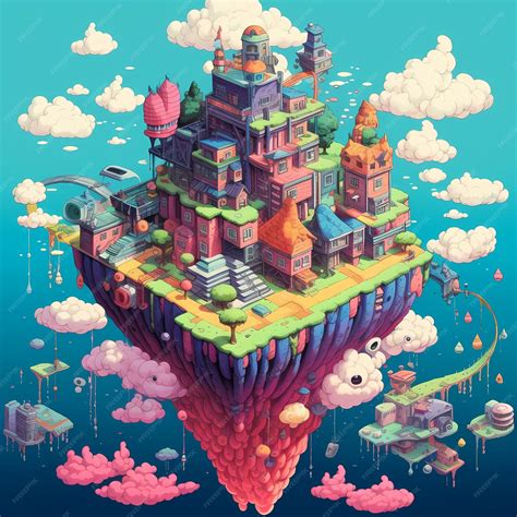 Premium Ai Image Isometric Pixel Island