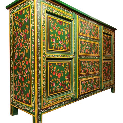 Green Painted Vine Sideboard Iris Furnishing