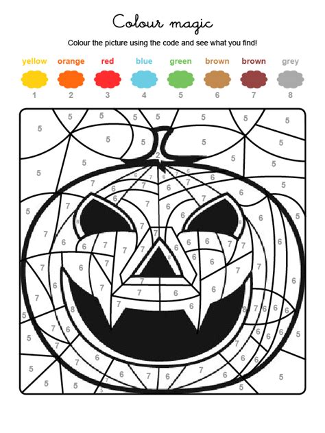 Colour By Numbers Una Supercalabaza De Halloween