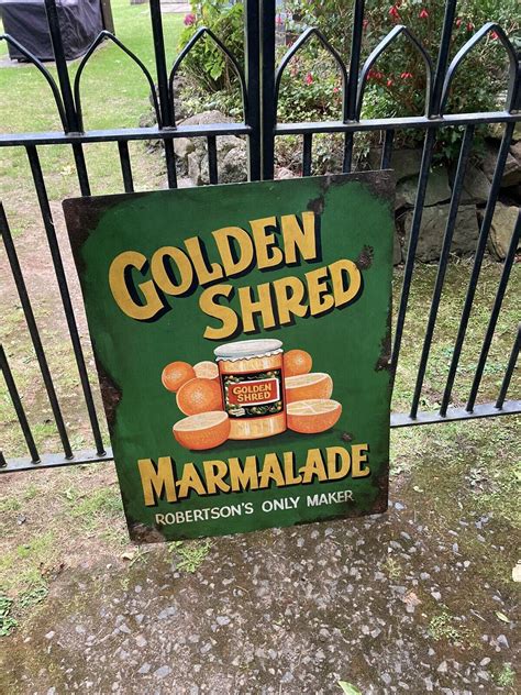 Stunning Hand Painted Not Enamel Metal Sign Golden Shred Ebay