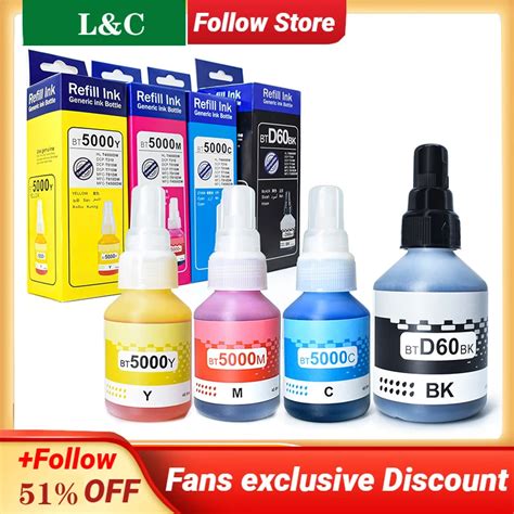 BTD60BK BT60 BK BT5000 CISS Dye Ink Refill Kit For Brother DCP T310 DCP