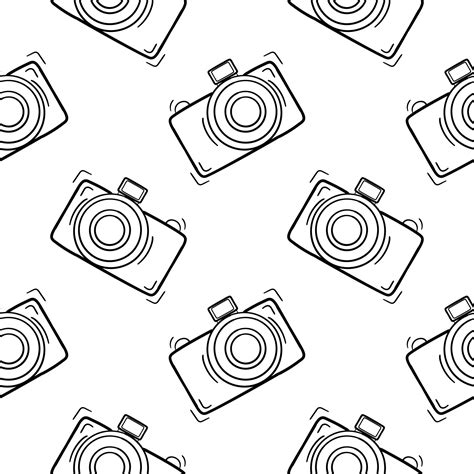 Camera Hand Drawn Seamless Pattern 6085487 Vector Art At Vecteezy