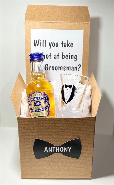 Groomsmen Proposal Box And Shot Glass Groomsmen Proposal Etsy