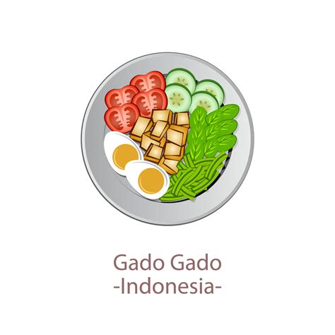 Top View Of Popular Food Of Asean Nationalgado Gado 5273773 Vector Art