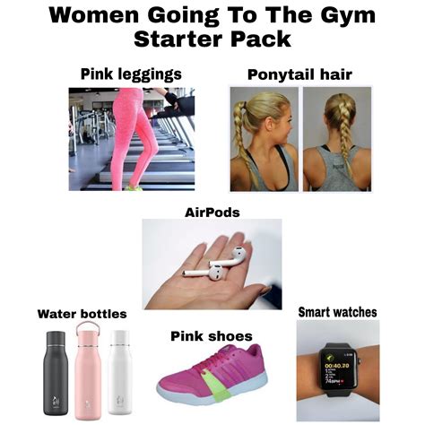 Women going to the gym starter pack | /r/starterpacks | Starter Packs | Know Your Meme